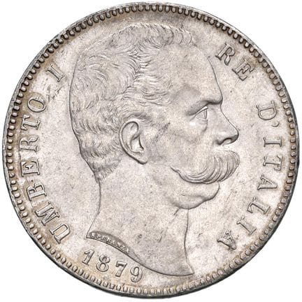 萨瓦 - 翁贝托一世（1878-1900）1879 年 5 里尔 - Nomisma 993 AG 