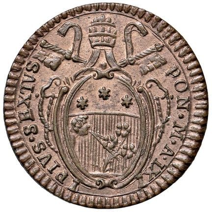 教皇硬币 - Pius VI (1775-1799) Quattrino An.IX - Munt.