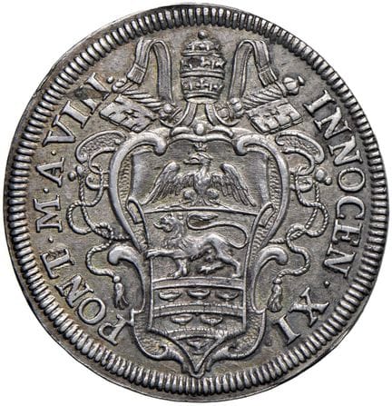 教皇钱币——英诺森十一世（1676-1689）大头币 1684年 第八年 - 铸币编号 70 AG（
