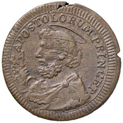教皇钱币——庇护六世（1775-1799）2.5拜奥基 1797年——铸币编号 99a CU（10.