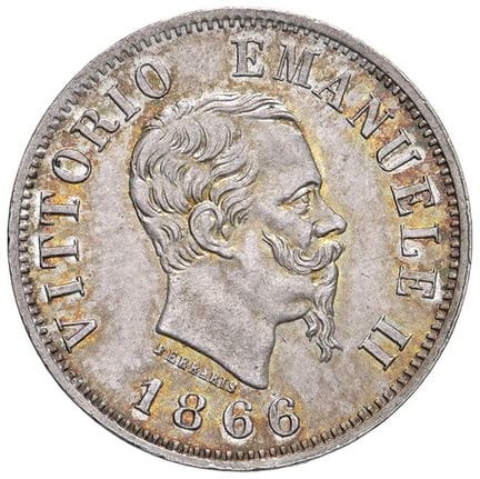 萨伏伊 - 维克多-埃马努埃尔二世（1861-1878 年）50 分 1866 年 M 值 - No