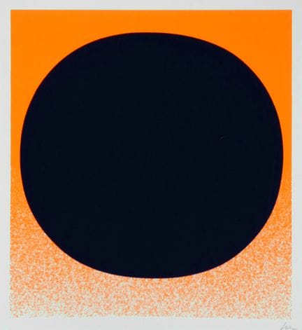 Rupprecht Geiger – Círculo negro sobre rojo-naranj