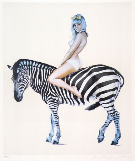 Mel Ramos – Zebra 
Zebra

Color lithograph. 1981. 