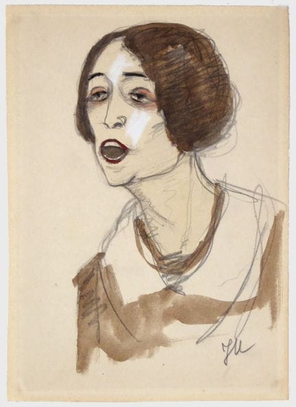 Jeanne Mammen – Woman with Open Mouth 
Woman with 