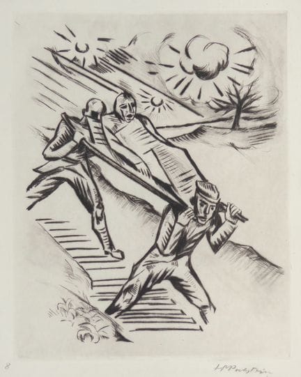Max Pechstein – Somme 1916 V (Transport of the Wou
