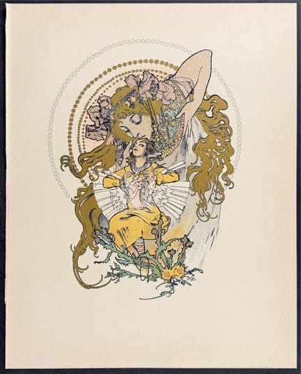 Mucha - Représentation de femmes richement illustr