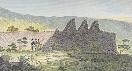 Ellis, Hawaï - Ruines d'une ancienne fortification