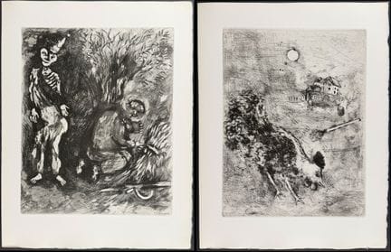Les fables de Chagall et Fontaine - 3 gravures ill