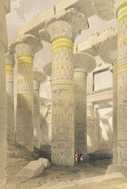 David Roberts - Vue oblique de la salle des colonn