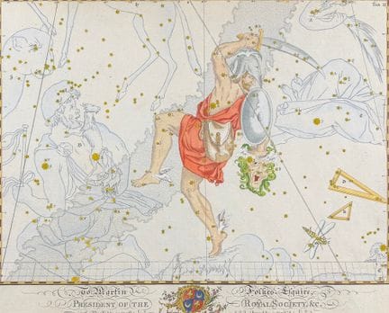 Bevis, selten – Sternbild- oder Sternenkarte von P