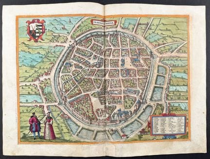 Braun &amp; Hogenberg, ed. 1575 - Veduta di Fribur