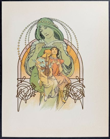 Mucha - Raffigurazione di donne riccamente illustr