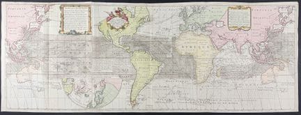 Edmond Halley - Mappa del mondo (una delle prime m