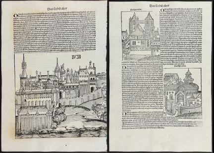 Schedel, pub. 1493 - 7 Pages of Relgious & Histori