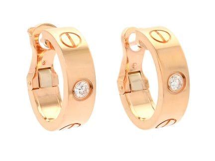 CARTIER, Ohrringe, Love, 18 Karat Roségold, Diaman