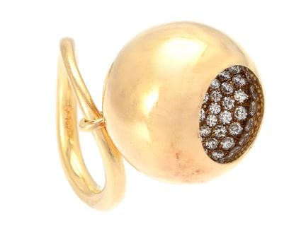 GEORG JENSEN, Ring, „Cave“, 18-karätiges Gold, Dia