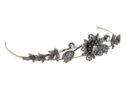 DIADEM, Silber/14-karätiges Gold, Diamanten im Ros