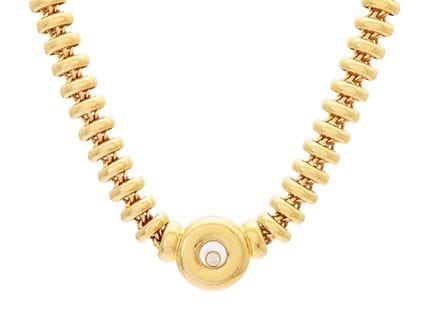 萧邦（CHOPARD），项链，Happy Diamonds系列，18K金，明亮式切割钻石0.10克拉
