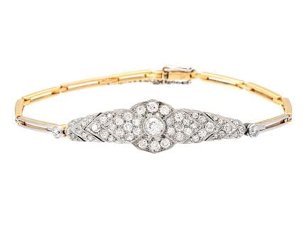 ARMBAND, 18-karätiges Gold/Platin, Diamanten im al