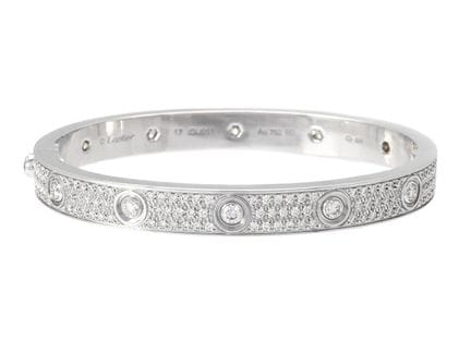 CARTIER, „Love“-Armband, 18 Karat Weißgold, 216 Di