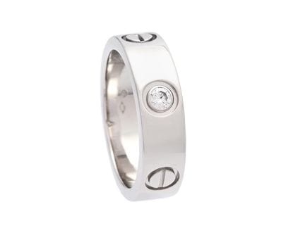 CARTIER, Liebesring, Platin, Diamant im Brillantsc