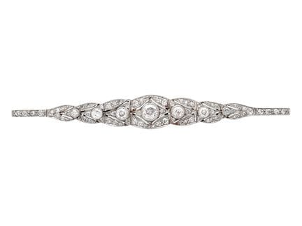 BROOCH, 18K gold/platinum, old European- and singl