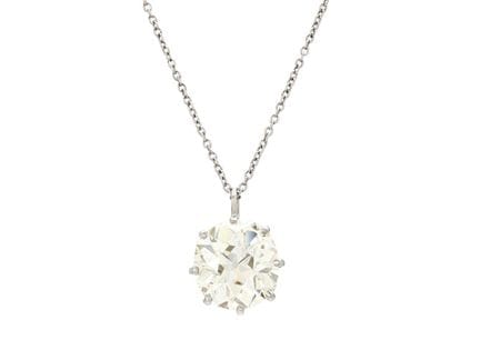 COLGANTE SOLITARIO CON CADENA, platino/oro de 18 q
