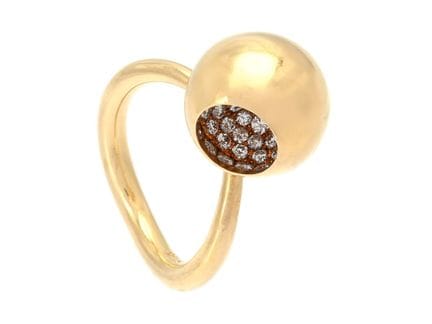 GEORG JENSEN, Ring, „Cave“, 18-karätiges Gold, Dia