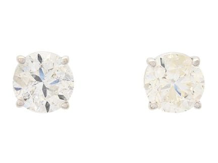 SOLITÄR-OHRRINGE, 14 Karat Weißgold, Diamanten im 
