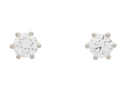 SOLITÄR-OHRRINGE, 18 Karat Weißgold, Diamanten im 