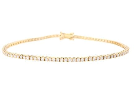 TENNIS-ARMBAND, 18 Karat Gold, 91 Diamanten im Bri