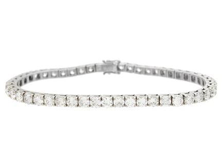 TENNIS-ARMBAND, 18 Karat Weißgold, 49 Diamanten im