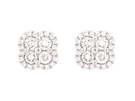 OHRRINGE, 18K Weißgold, 48 Diamanten im Brillantsc