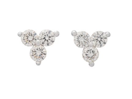 PENDIENTES, oro blanco de 18 quilates, 6 diamantes