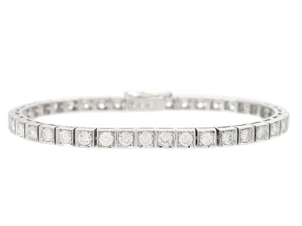 PULSERA DE TENIS, oro blanco de 18 quilates, 40 di