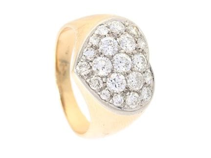 RING, 18-karätiges Gold, Diamanten im Brillantschl