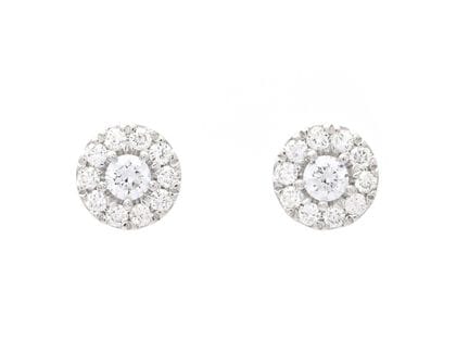 OHRRINGE, 18K Weißgold, 22 Diamanten im Brillantsc