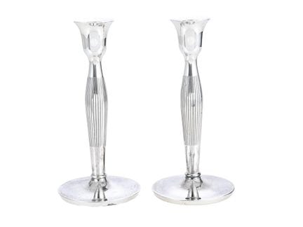 Bougies, 1 paire, argent massif, première moitié d