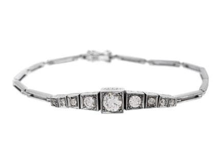 BRACELET, 18K Weißgold, Brillanten und Diamanten i