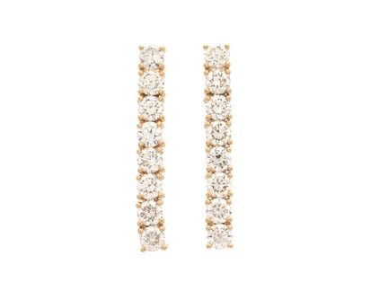 OHRRINGE, 18K Gold, 16 Diamanten im Brillantschlif