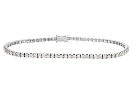 TENNIS-ARMBAND, 18 Karat Weißgold, 76 Diamanten im