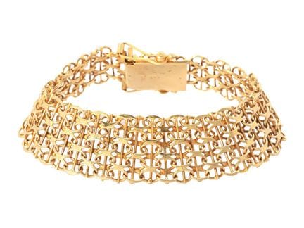 ARMBAND, 18-karätiges Gold, X-Armband mit Stab, Br