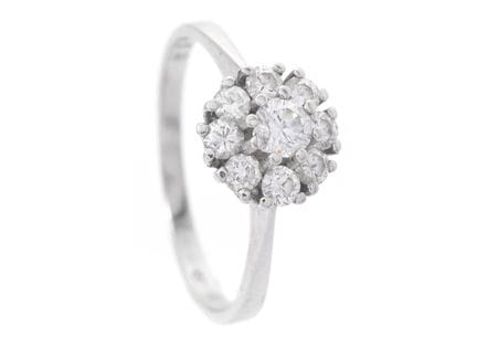 RING, 18K Weißgold, Diamanten im Brillantschliff c