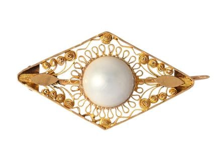 HENRIK HERVANDER, broche, oro de 18 quilates, medi
