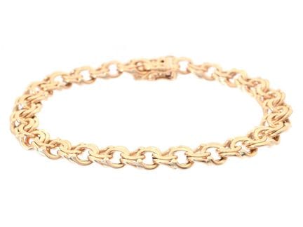 BRACELET, 18K Gold, Bismarckkette, Breite 8 mm, Lä