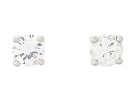 SOLITAIRE-OHRRINGE, 18 Karat Weißgold, 2 Diamanten