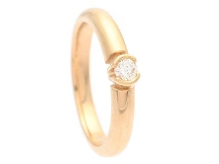 SOLITÄR-RING, 18-karätiges Gold, Diamant im Brilla