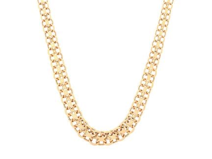 COLLIER, or 18 carats, bracelet en X à maillons de