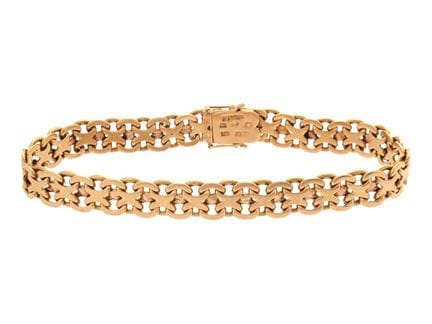 BRACELET, 18K Gold, X-Bracelet, 8 mm, Länge 19,5 c