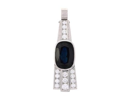 CLAES GIERTTA, pendentif, or blanc 18 carats, saph